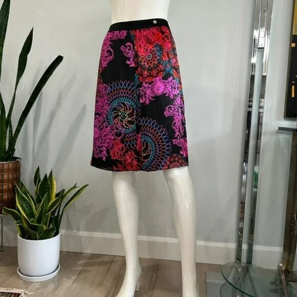 Versace Collection *NEW* Neon Multicolor Paisley Silk Skirt - Picture 1 of 16